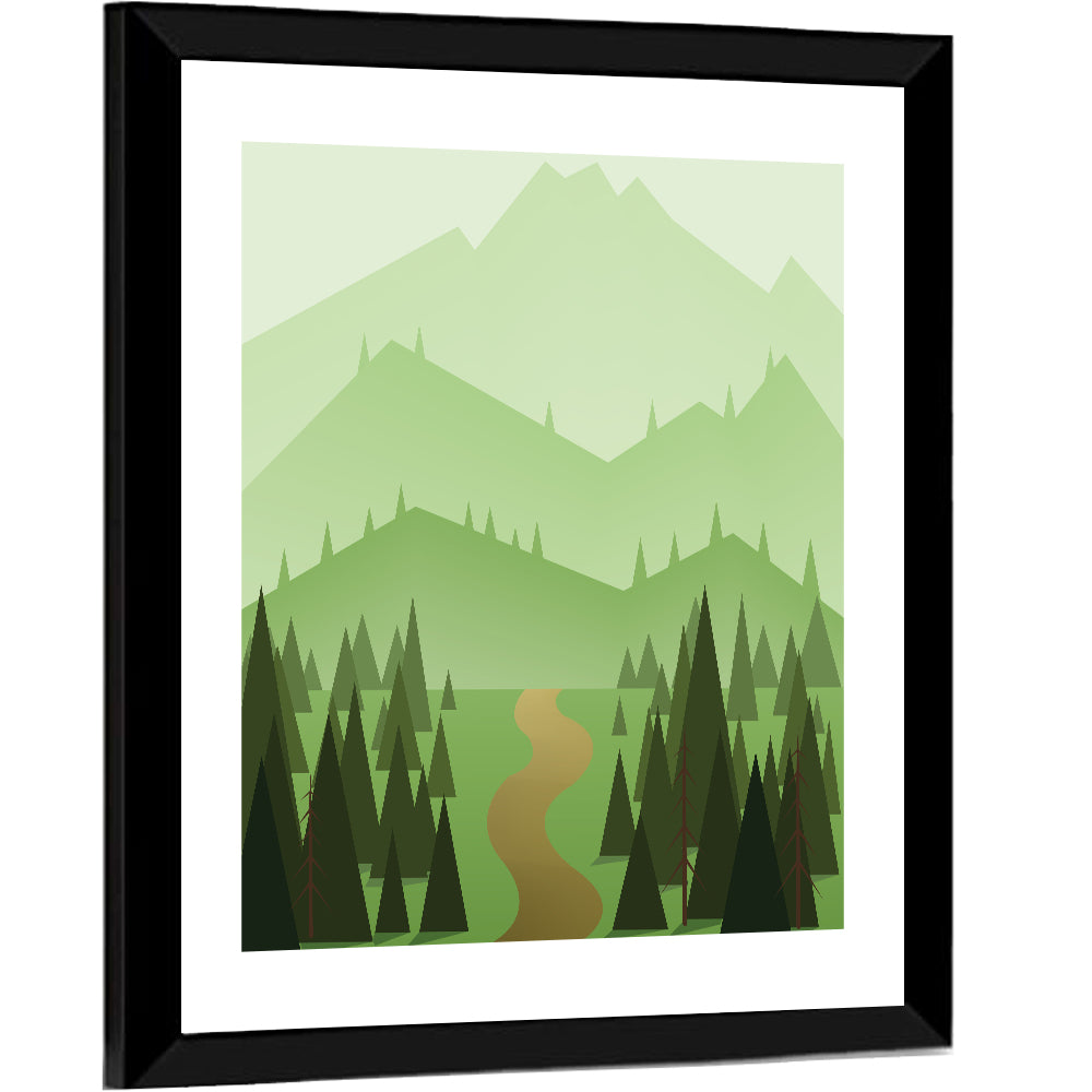 Winding Path Through Green Hills Wall Art