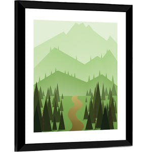 Green Hills Illustration Wall Art