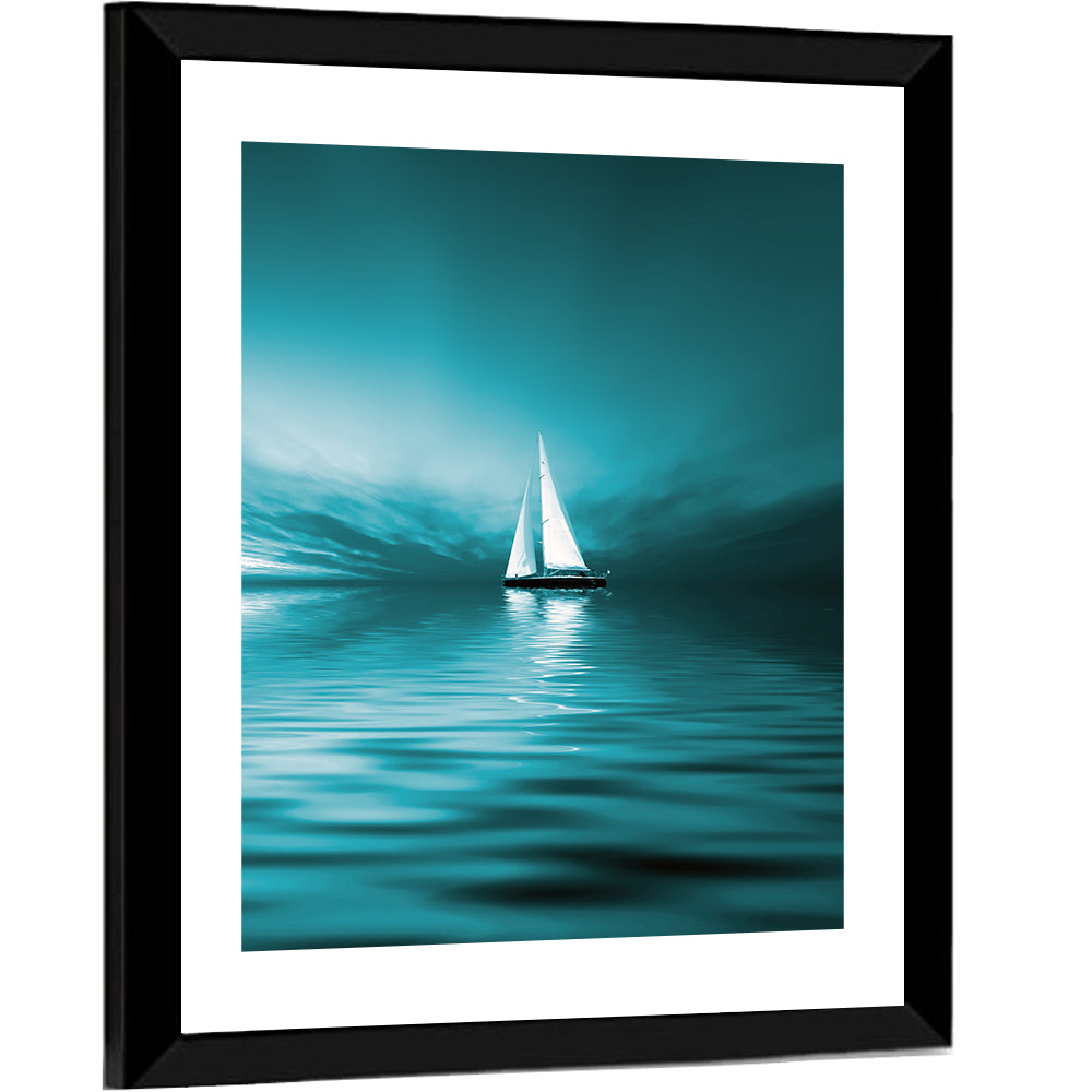 Sunset Sailboat Silhouette Wall Art