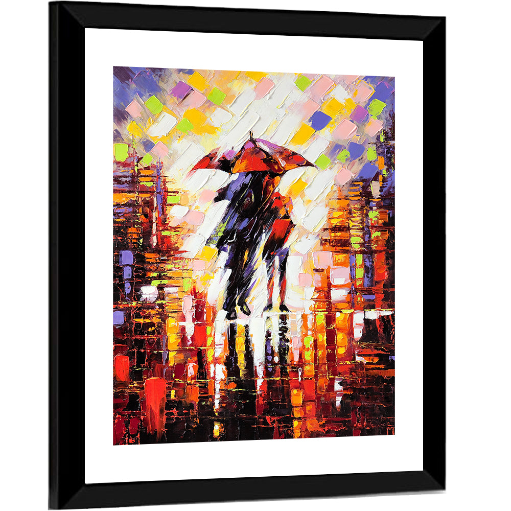 Couple Under Umbrella Wall Art