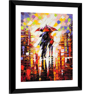 Couple Under Umbrella Wall Art