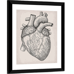 Human Heart Sketch Wall Art