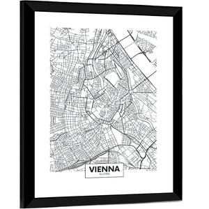 Vienna City Map Wall Art