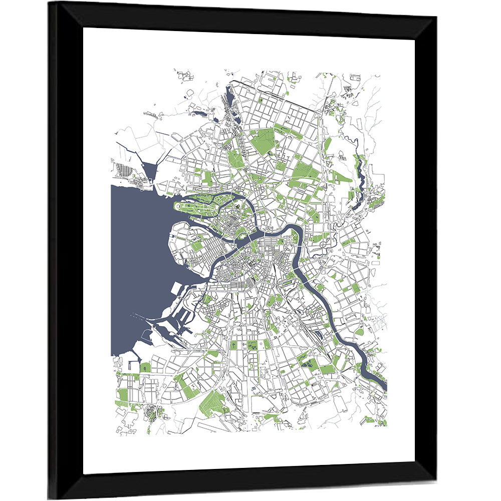 Minimalist Saint Petersburg Map Wall Art