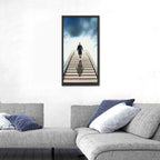 Man Ascending Toward Light Wall Art