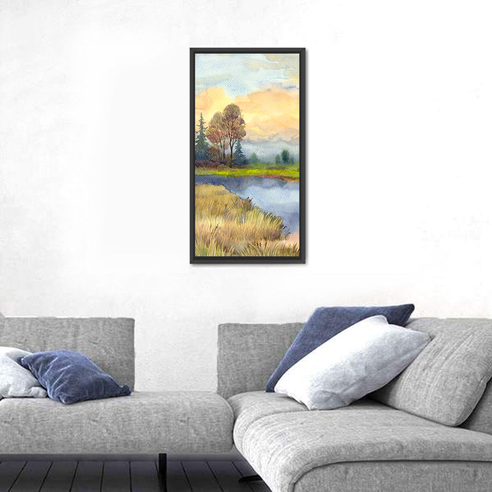 Stillness of the Lake Wall Art in a room, portrait