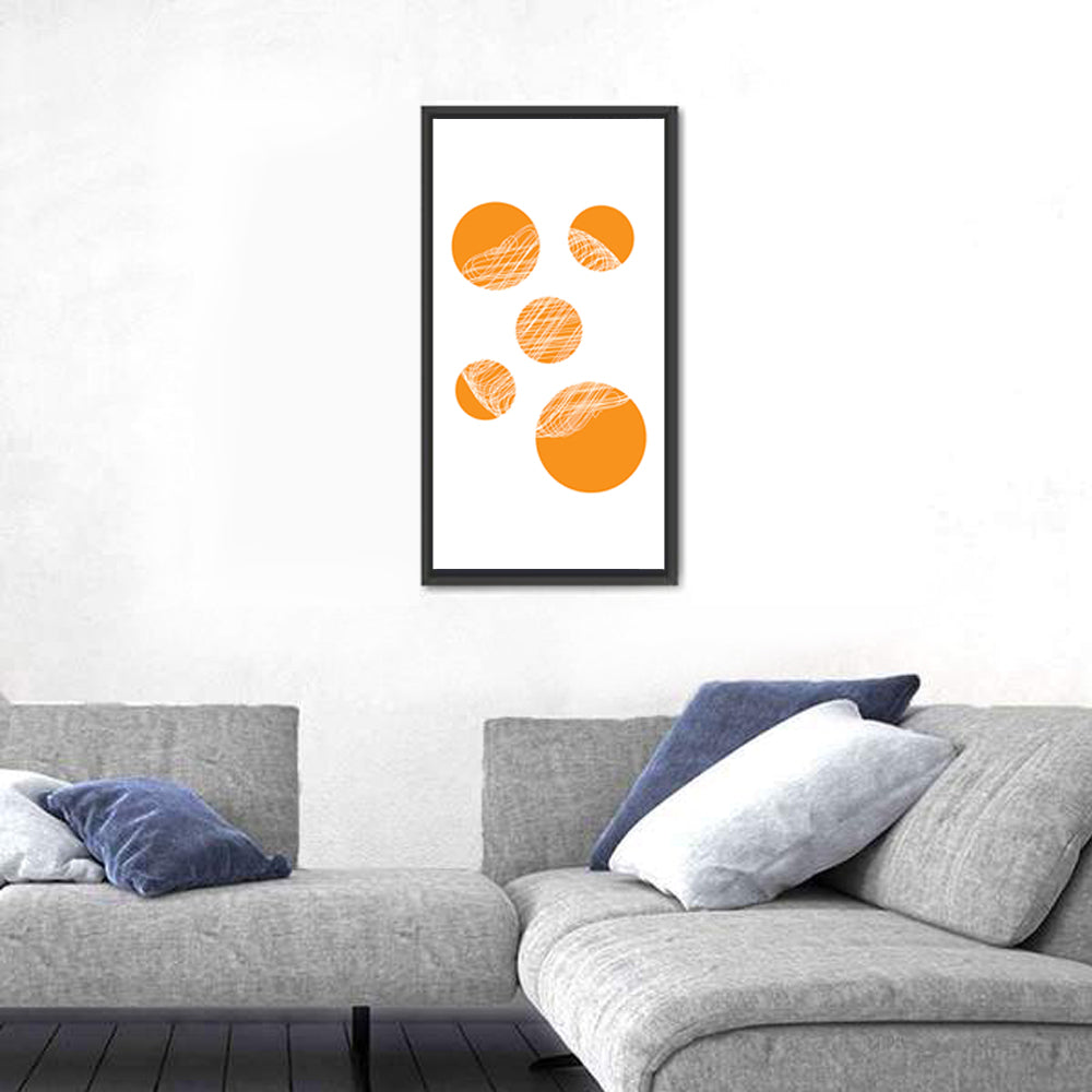 Asymmetrical Orange Circles Wall Art
