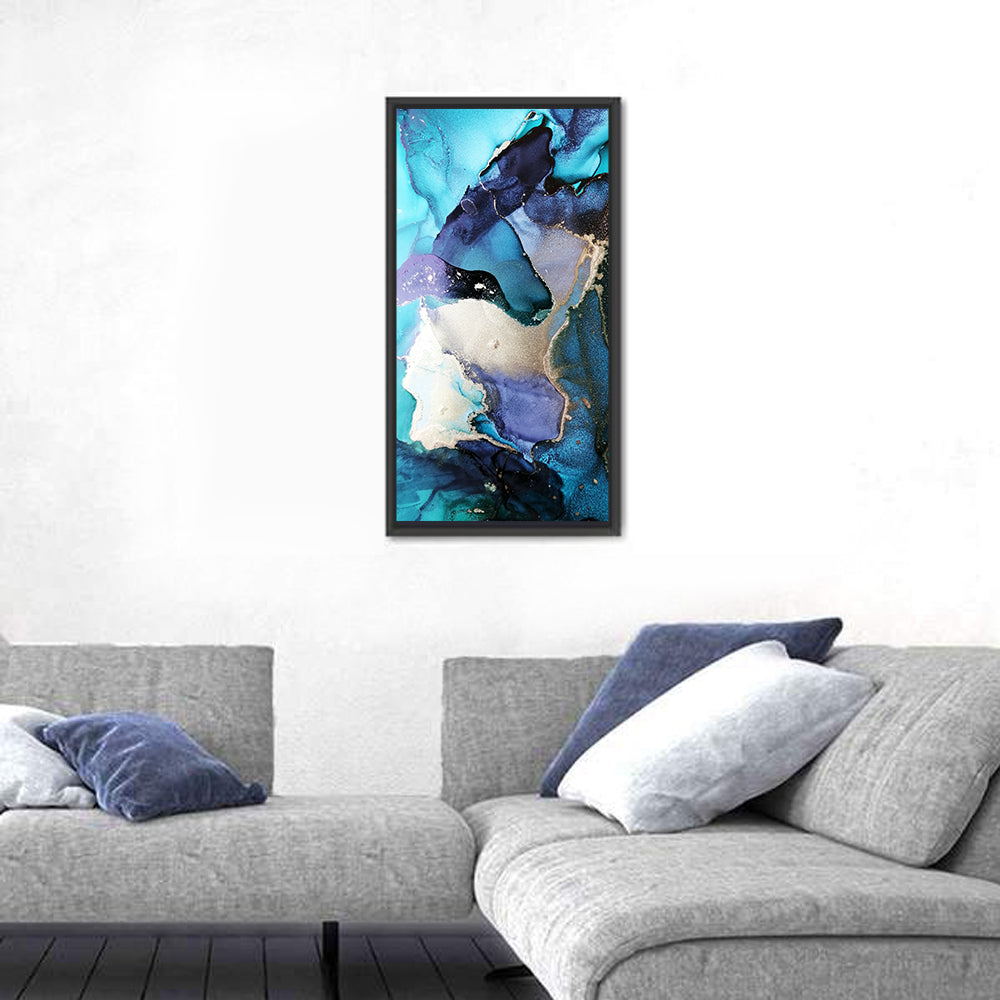 Luxury Fluid Abstract Wall Art in a room, portrait