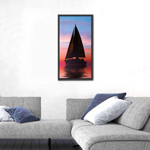 Sailing At Sunset On The Ocean Wall Art