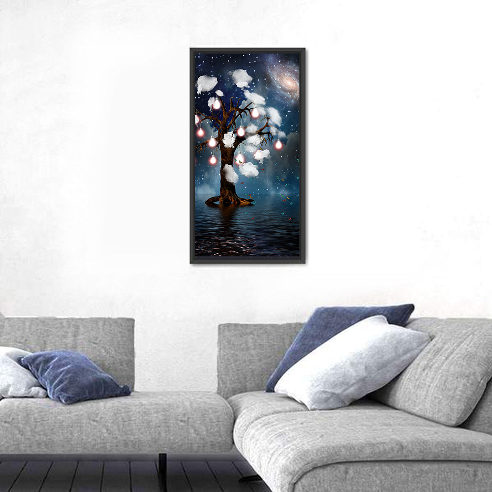 Tree of Thoughts Wall Art in a room, portrait