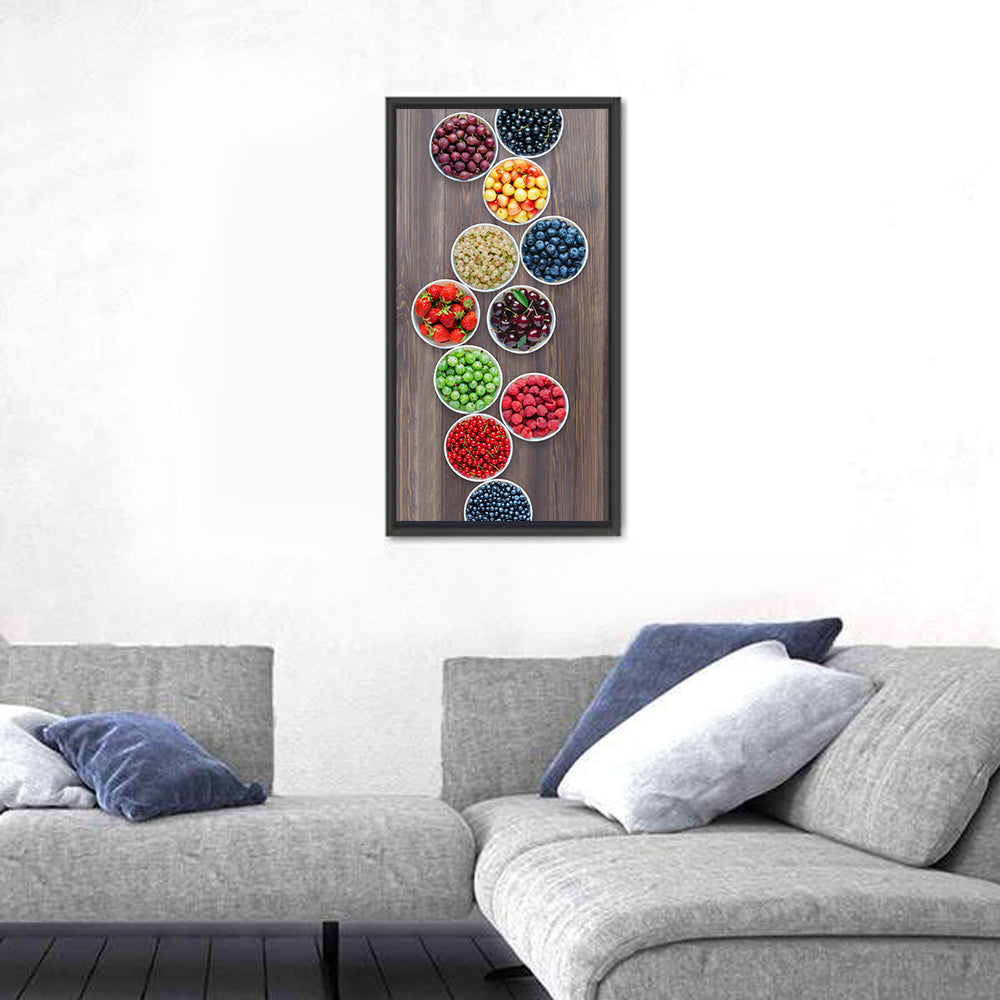 A Set Of Berries In The Round Plates Wall Art