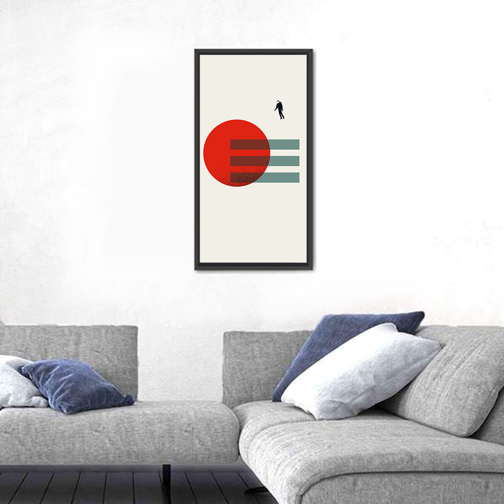 Minimalist Astronaut and Red Planet Wall Art