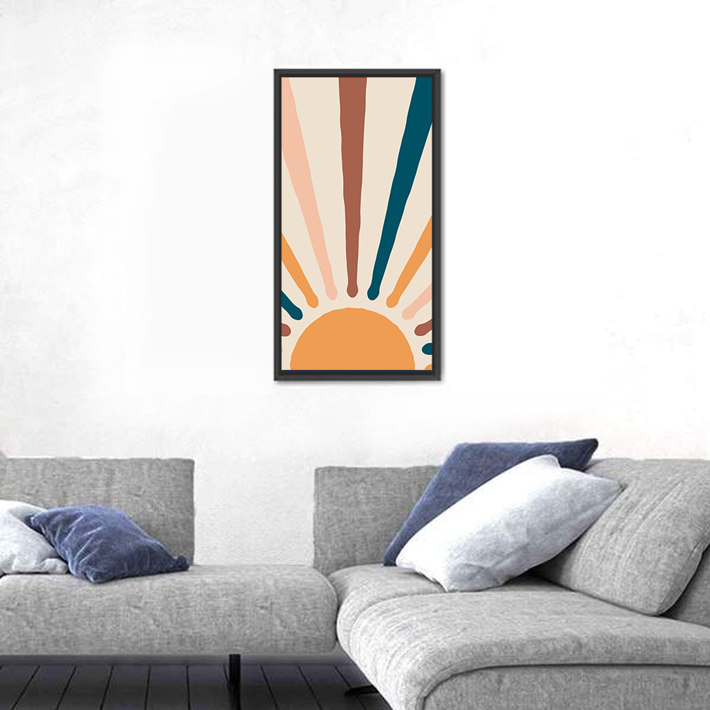 Boho Sun Rays Wall Art in a room, portrait