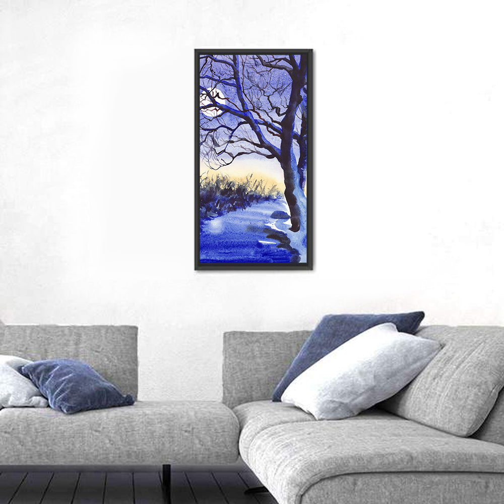 Winter Moon Night Wall Art