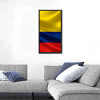 Colombian Flag with Rippling Texture Wall Art