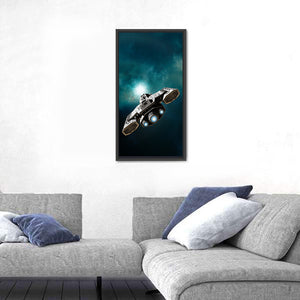 Spaceship In Deep Space Wall Art