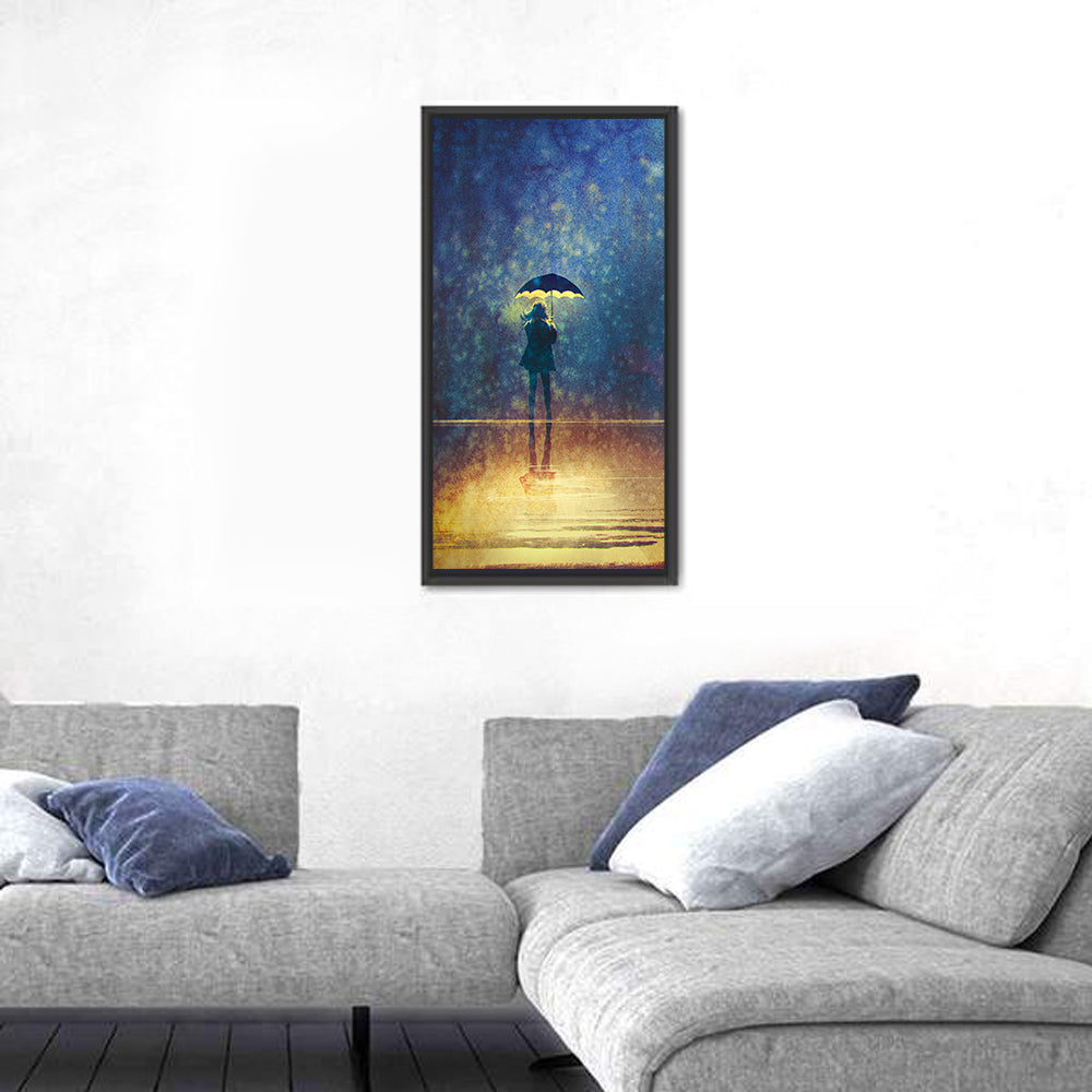 Woman Under Glowing Umbrella Wall Art