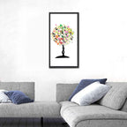 Braided Trunk Floral Tree Illustration Wall Art