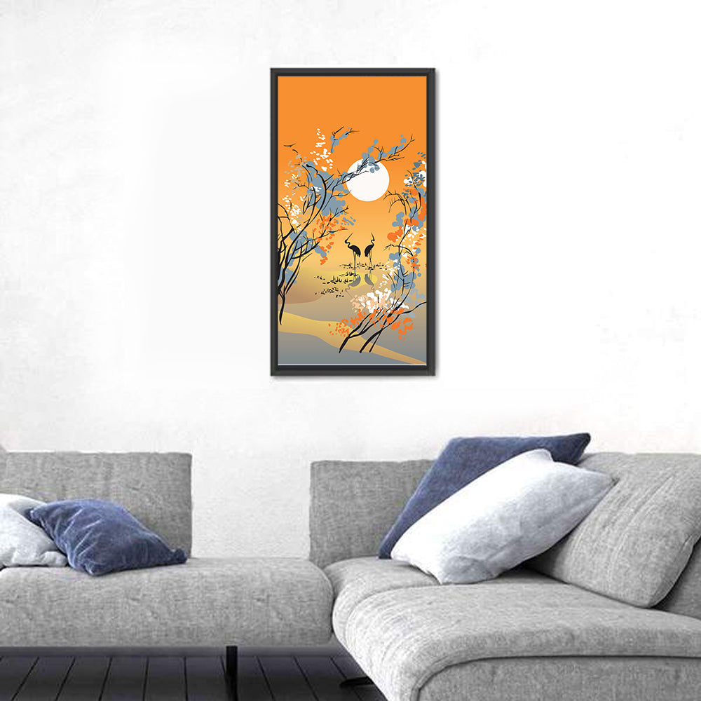 Four Seasons Moon Illustration Wall Art
