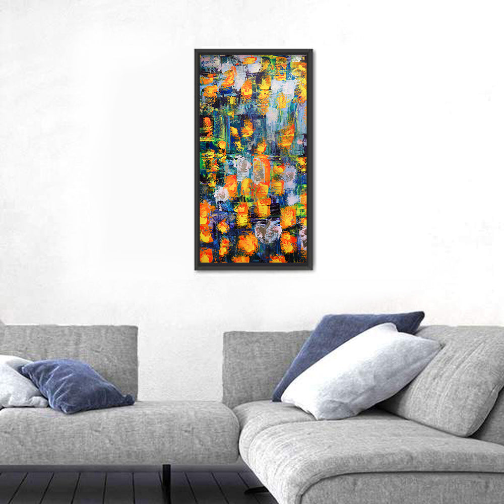 Illuminated Abstract Color Field Wall Art in a room, portrait