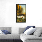 Wooden Boat with Straw Hat Wall Art