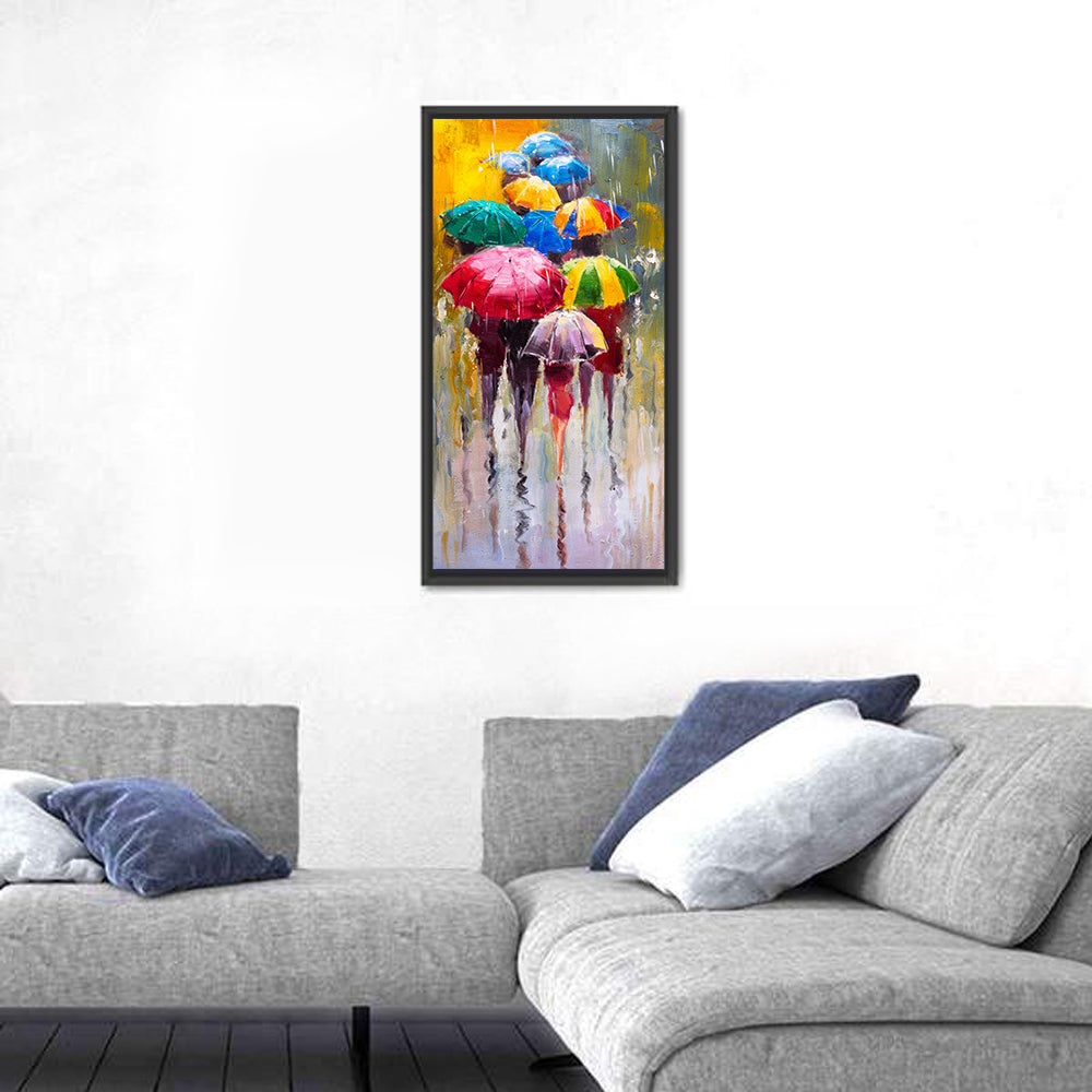 Rain Soaked Cityscape Oil Painting Wall Art