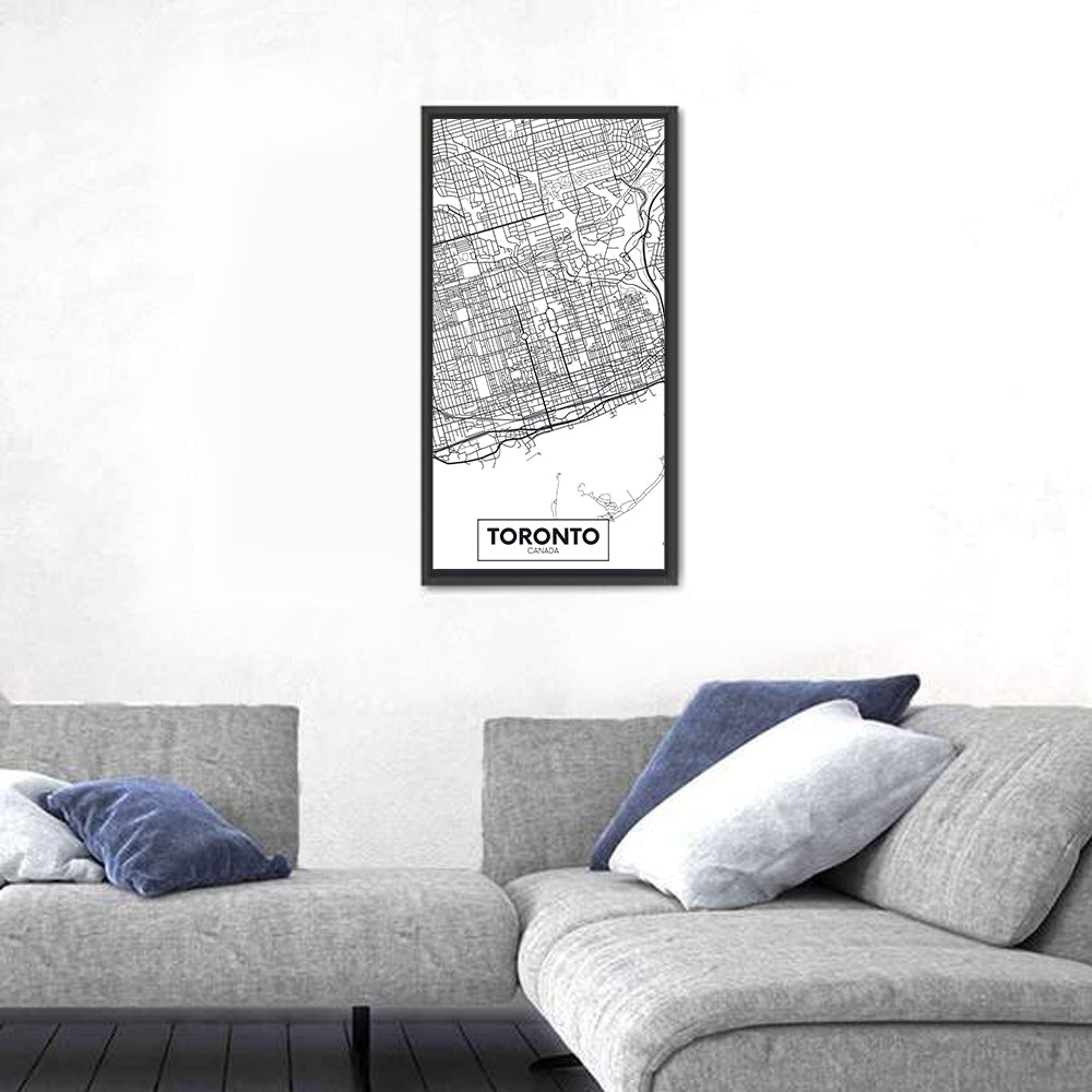 Toronto Street Grid Map Wall Art