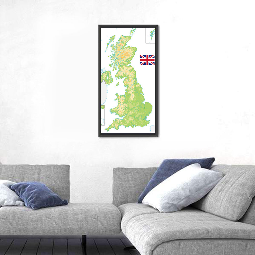 United Kingdom Relief Map Wall Art