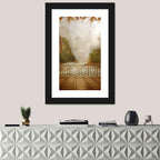 Misty Balcony Over Lake Wall Art