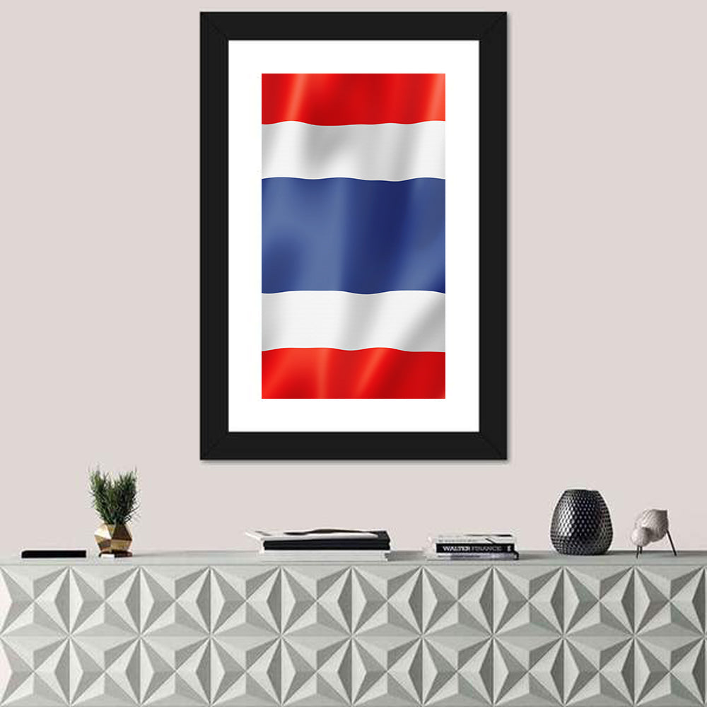 Thai Flag with Waving Stripes Wall Art