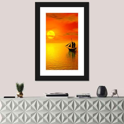Old Boats Silhouette Wall Art