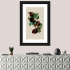 Floating Translucent Cubes Wall Art