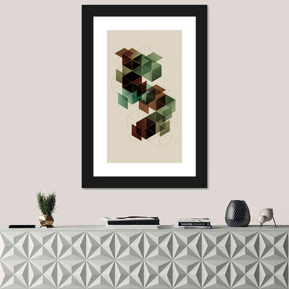 Floating Translucent Cubes Wall Art