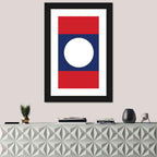 Laos Flag Minimalist Graphic Wall Art