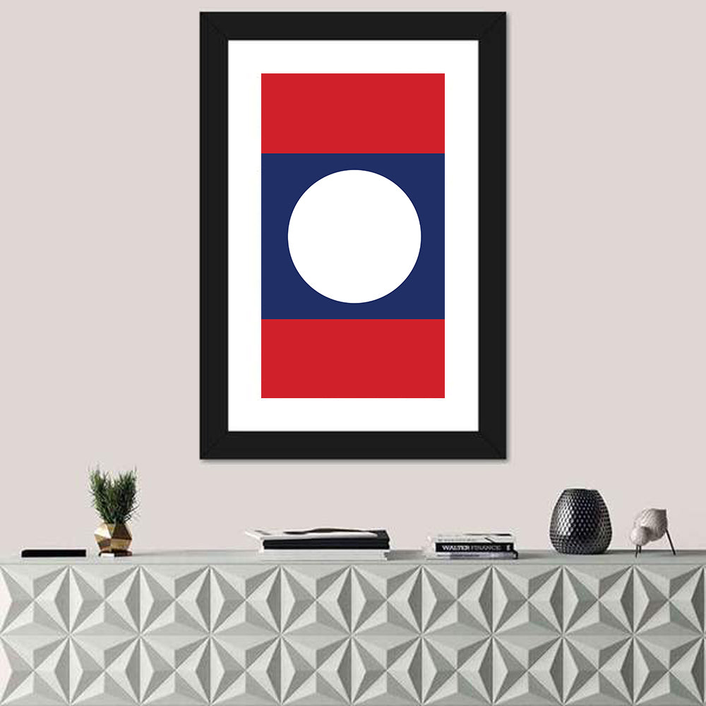 Laos Flag Minimalist Graphic Wall Art
