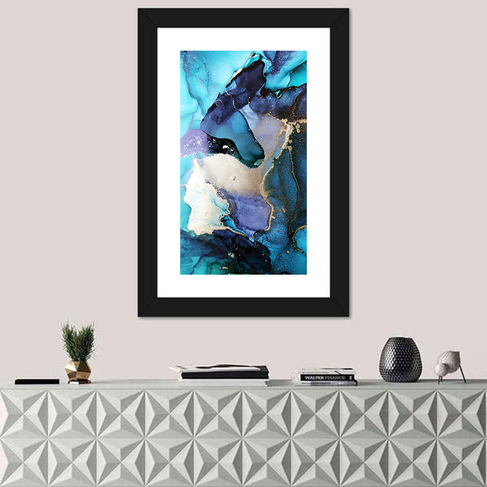 Luxury Fluid Abstract Wall Art in a room, portrait
