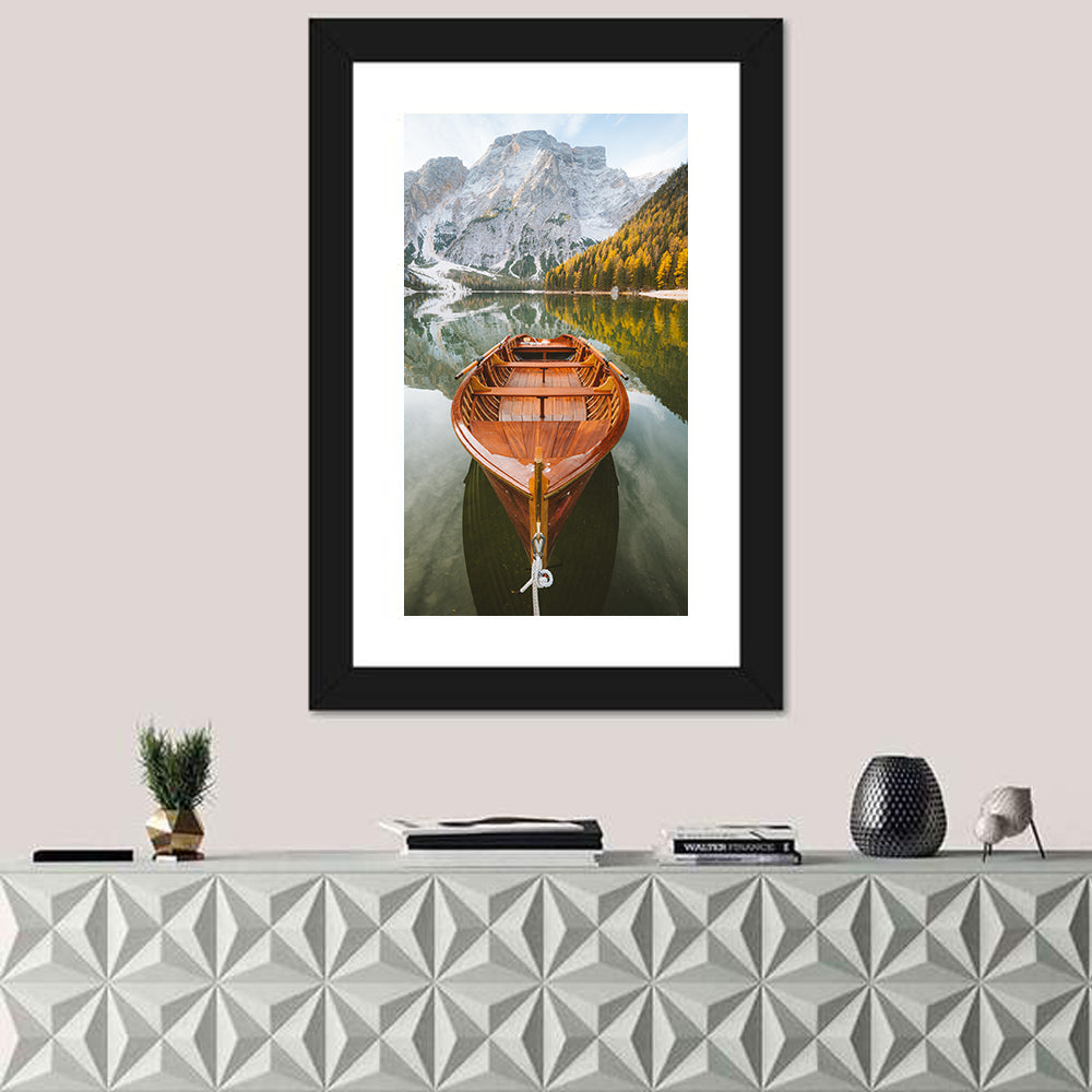 Rowboat at Lago Di Braies Wall Art