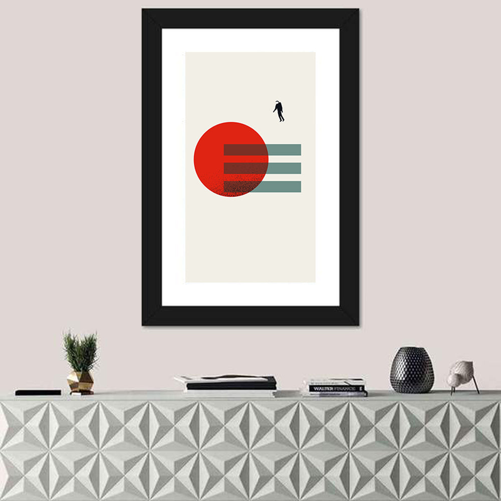 Minimalist Astronaut and Red Planet Wall Art