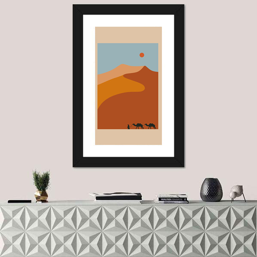 Desert Minimal Ii Wall Art in a room, portrait