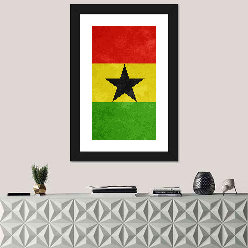 Ghana Flag with Centered Black Star Wall Art