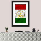 Tajikistan Flag with Crown Emblem Wall Art