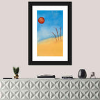 Red Sun Desert Landscape Wall Art