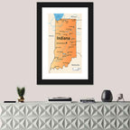 Indiana State Map Wall Art