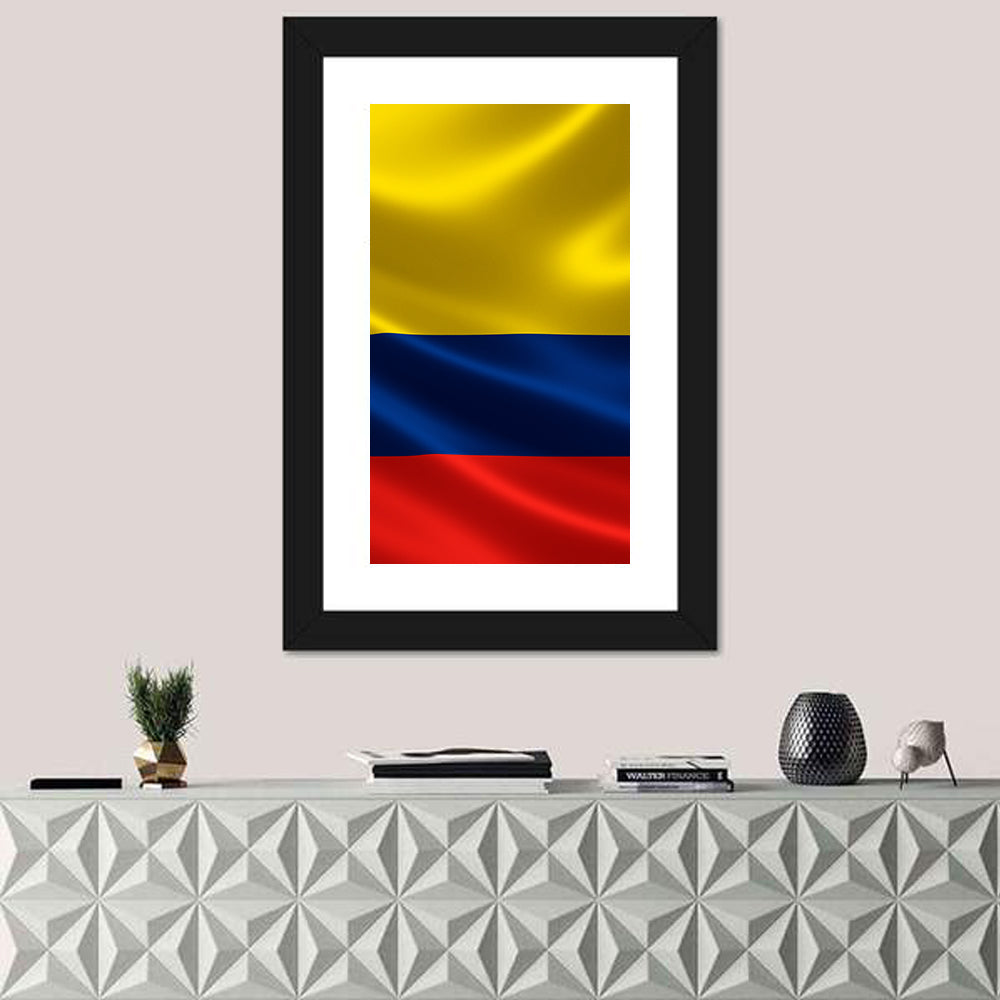 Colombian Flag with Rippling Texture Wall Art
