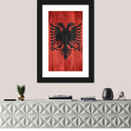 Albanian Flag Emblem Wall Art
