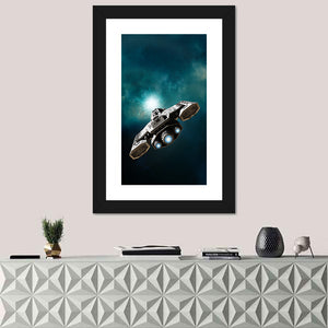 Spaceship In Deep Space Wall Art