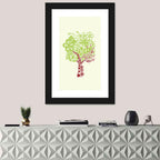 Surreal Tree with Sun Face Wall Art