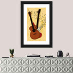 Twin Neck Guitar Illustration Wall Art