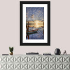Lonely Boat at Sunset Wall Art
