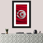 Tunisia Flag with Crescent and Star Wall Art